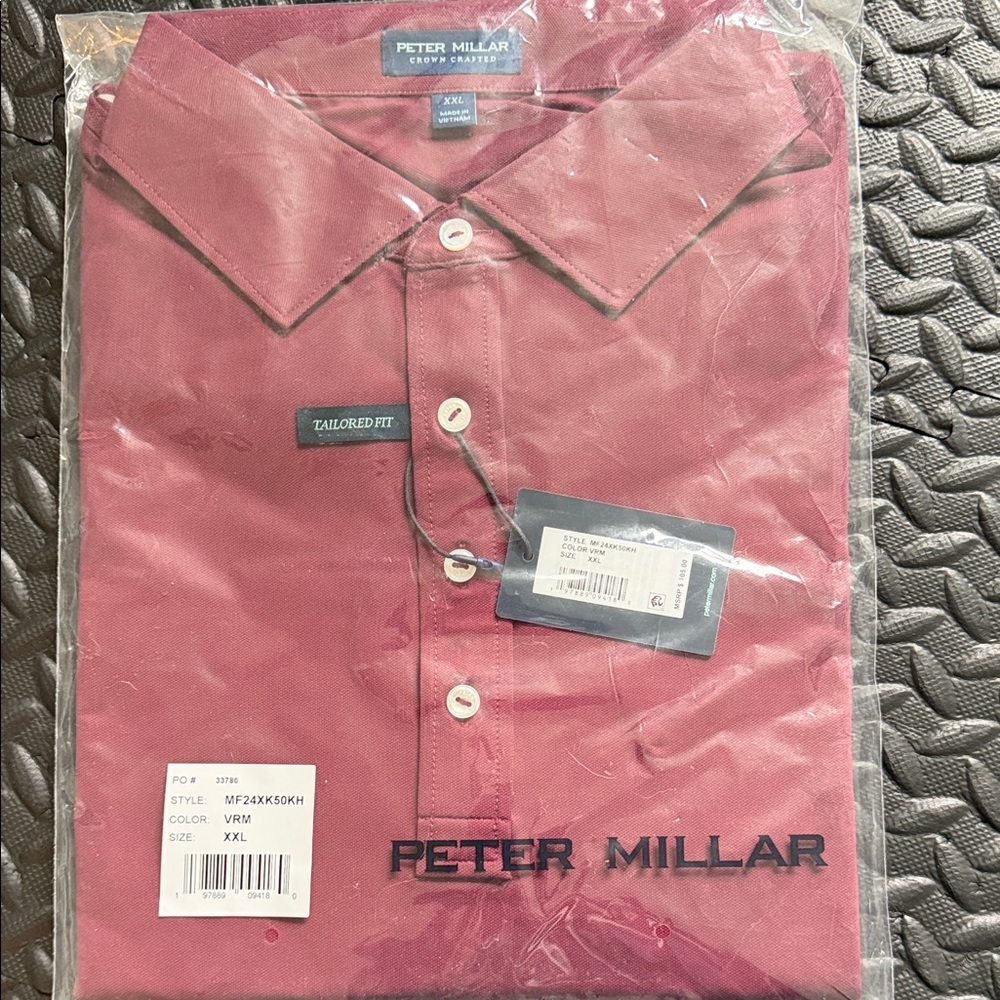 Peter Millar Men's Tailored Fit Polo - Deep Wine